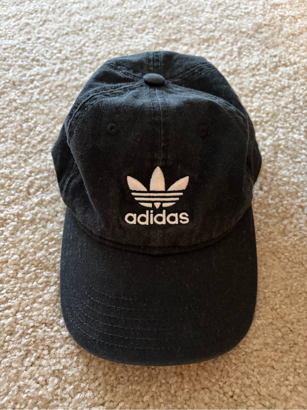 adidas Black Cap with White Logo